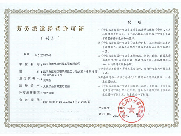 劳务派遣经营许可证